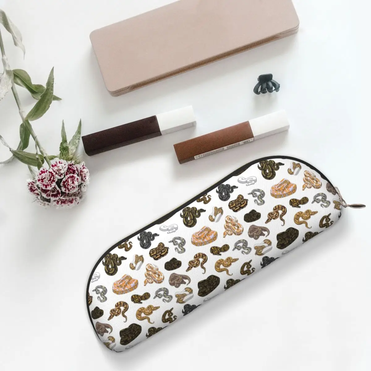 الكرة بيثون مورف الأفعى نمط مقلمة الحقيبة قلم رصاص تخزين لوازم مكتبية سعة كبيرة صندوق القلم حقيبة أقلام رصاص طالب