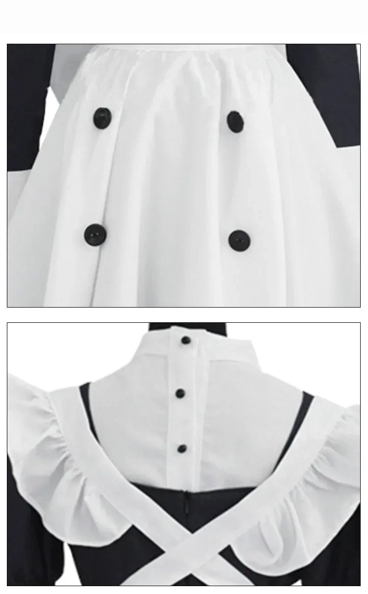 Japanese Anime Black Butler Kuroshitsuji Mey Rin Dress Cosplay Costume Women Maid Dress+Apron Halloween Party Role Play