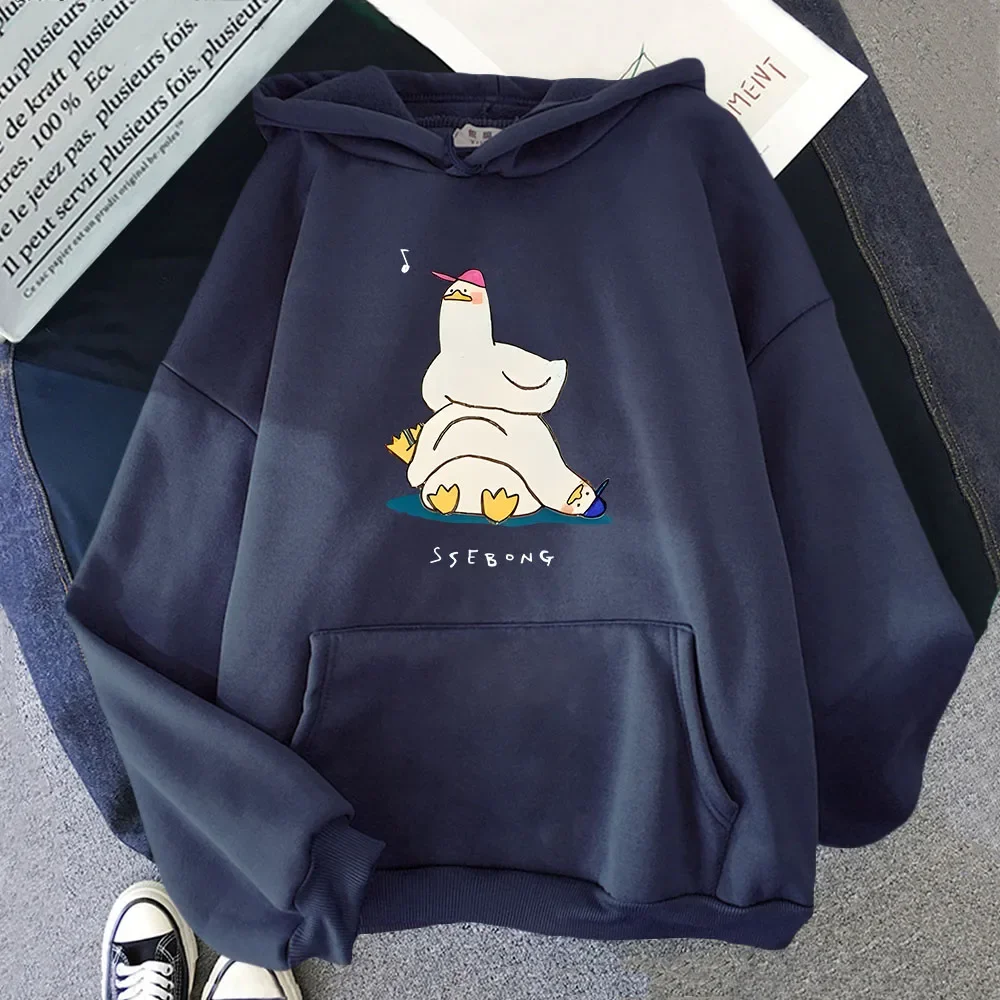 Funny Duck Hoodie I'm Sick of Everything Sweatshirt Fashion Women Clothing Cartoon Anime Pullover High Street Streetwear Men Top