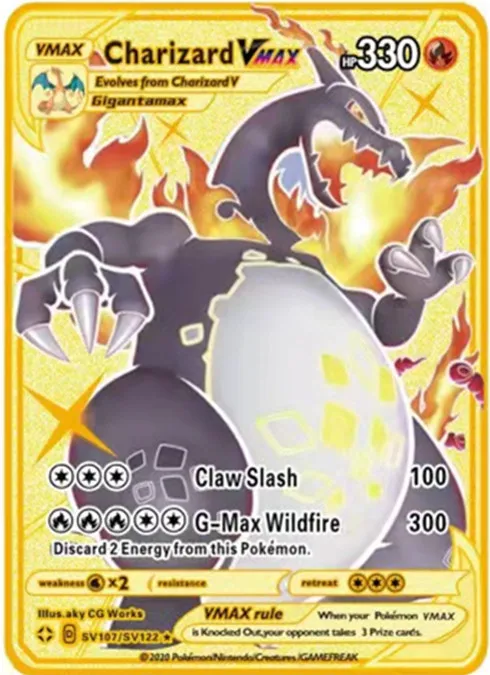 Pokemon Engelse Metal Game Collection Card Anime Figuur Charizard Pikachu Blastoise Mewtwo Battle Collection Carte Card Toy Gift