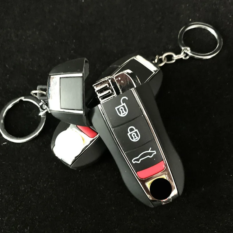 Creative Lighter Car Key Pendant Rechargeable Inflatable Metal