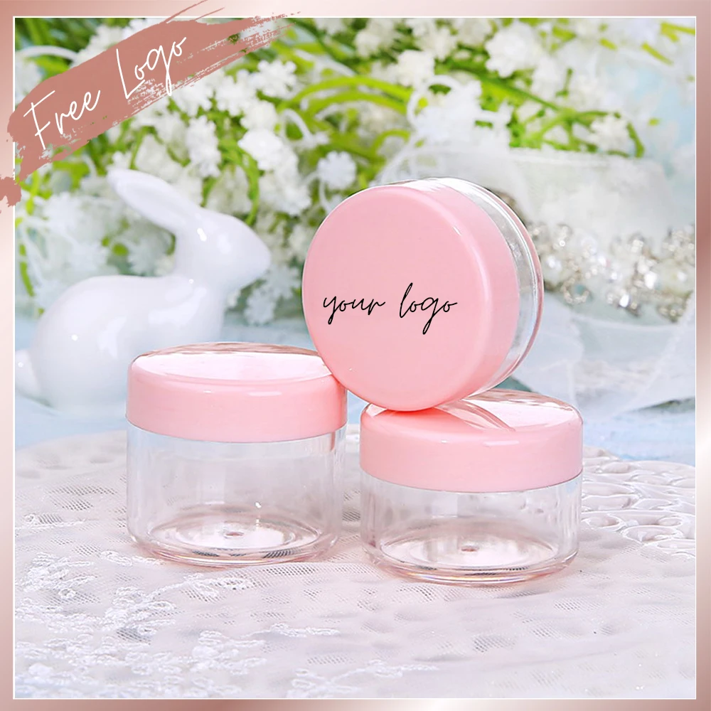 

100Pcs/Lot 10g 15g 20g Refillable Bottle Containers Custom Logo Storage Makeup Cream Nail Art Portable Plastic Jar Pot with Lid