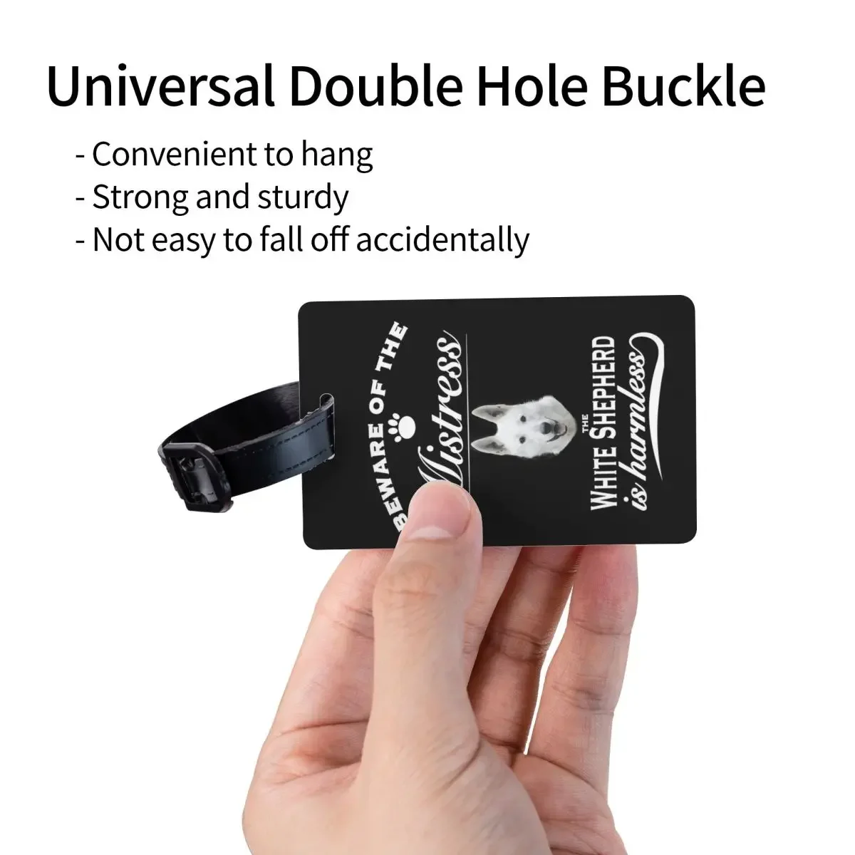 الأبيض الراعي الألماني التي شيرت الأبيض الراعي الألماني الكلب قميص المحملة علامات الأمتعة الأمتعة الصعود علامة التسمية حامل معرف اسم العنوان #3