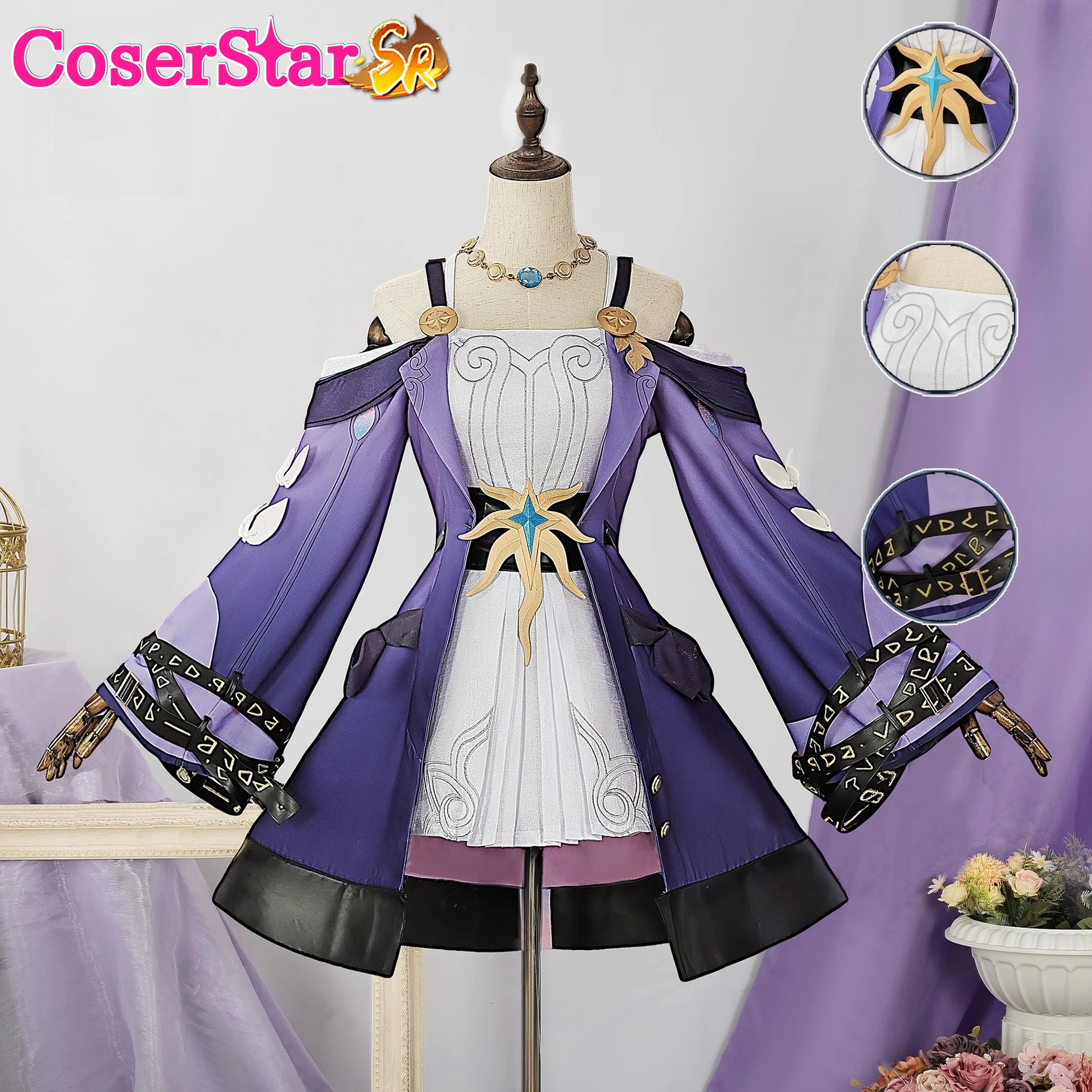 

CoserStar-SR Honkai Star Rail Cyrene Cosplay Costume Outfit Halloween Carnival Party Role Play Uniform Suits Wig