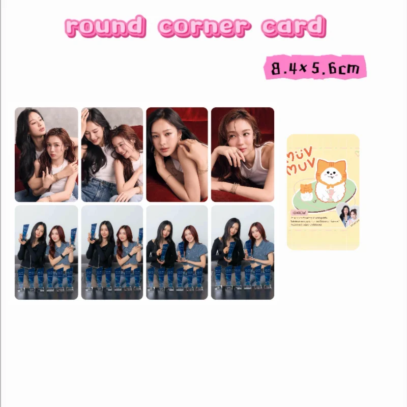8PC/SET Milklove Photo Thai TV Girl Rules 23.5 Degree The World Drama Stills Double-printed Rounded 8.4x5.6cm 3 Inch Small Card