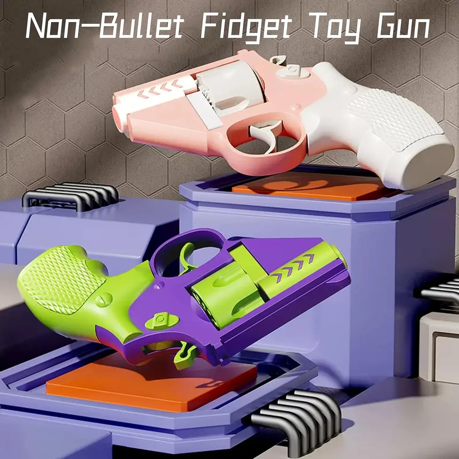 Fidget Toys Pistol 3D Printed Mini 1911 Fidget Blaster Toys Stress Relief Toys For Adults Rotatable Design For ADHD Kids Gift