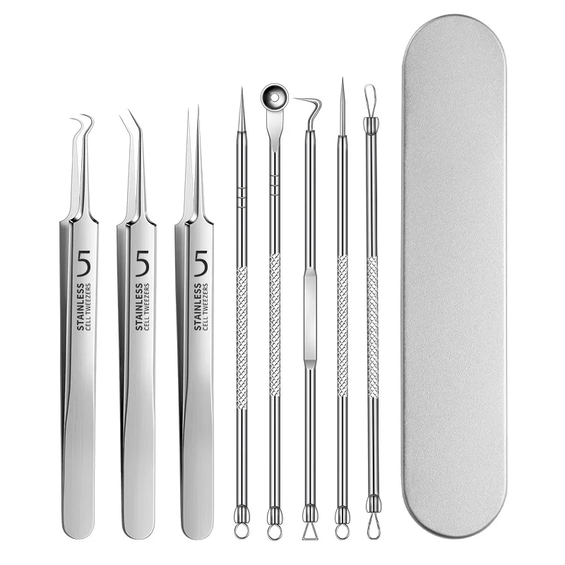 Roestvrij staal Acne Clip Mobiele Clip Acne Naald Mee-eter Naald Professionele Mee-eter Acne Naald Schoonheid Make-up Tool Pak