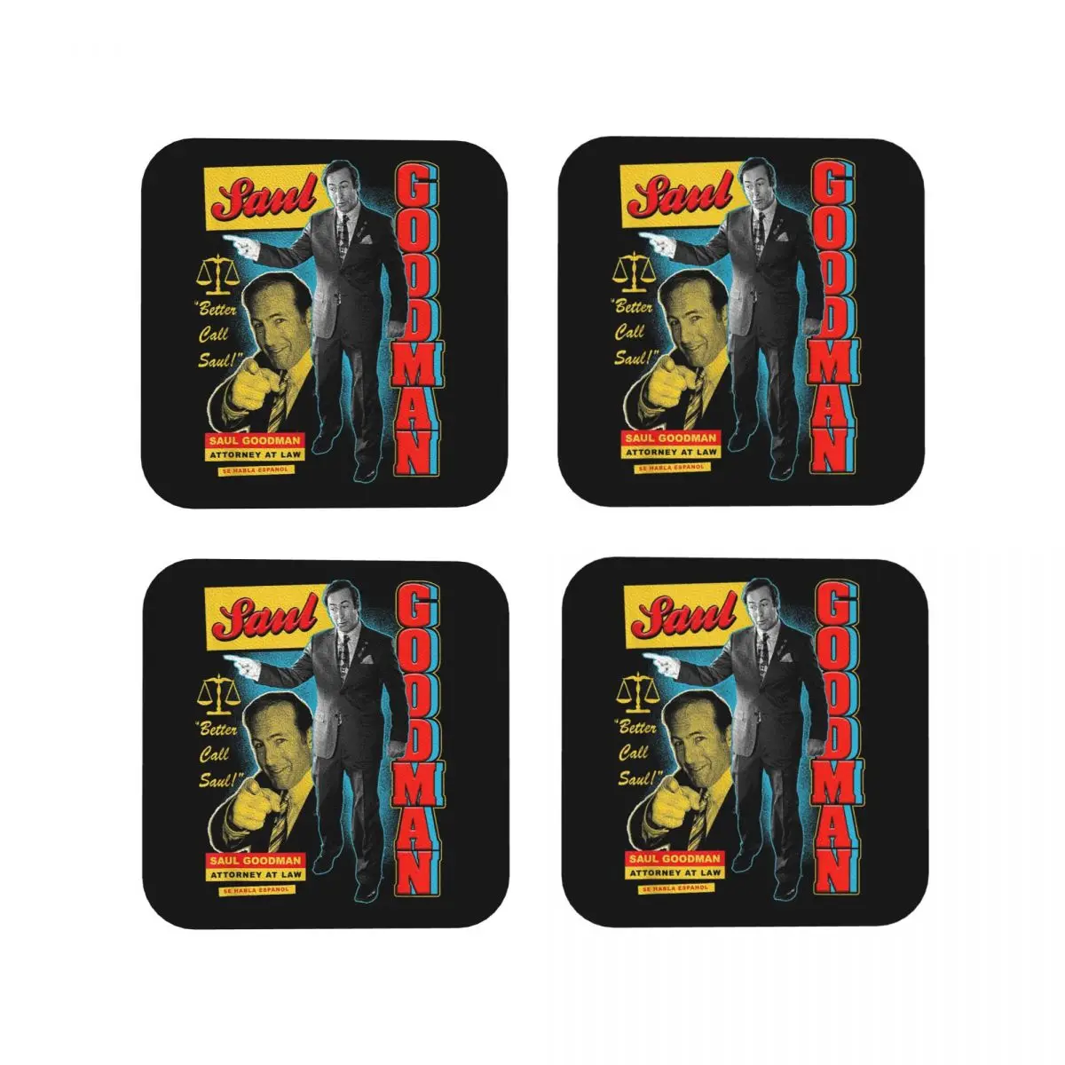 Better Call Saul Saul Goodman Coasters Coffee Mats Mug Cup Placemats Tableware Pads for Home Kitchen Dining Bar