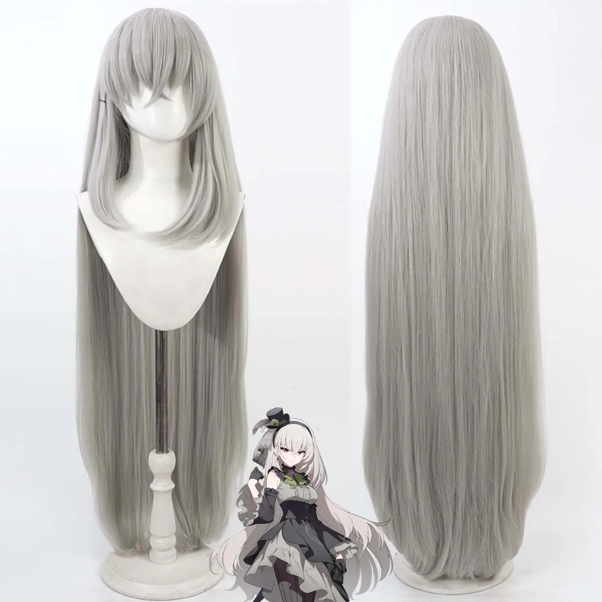 

Реквизит для костюма на Хэллоуин, игра, синий архив, Уtazumi Sakurako, длинный серый парик