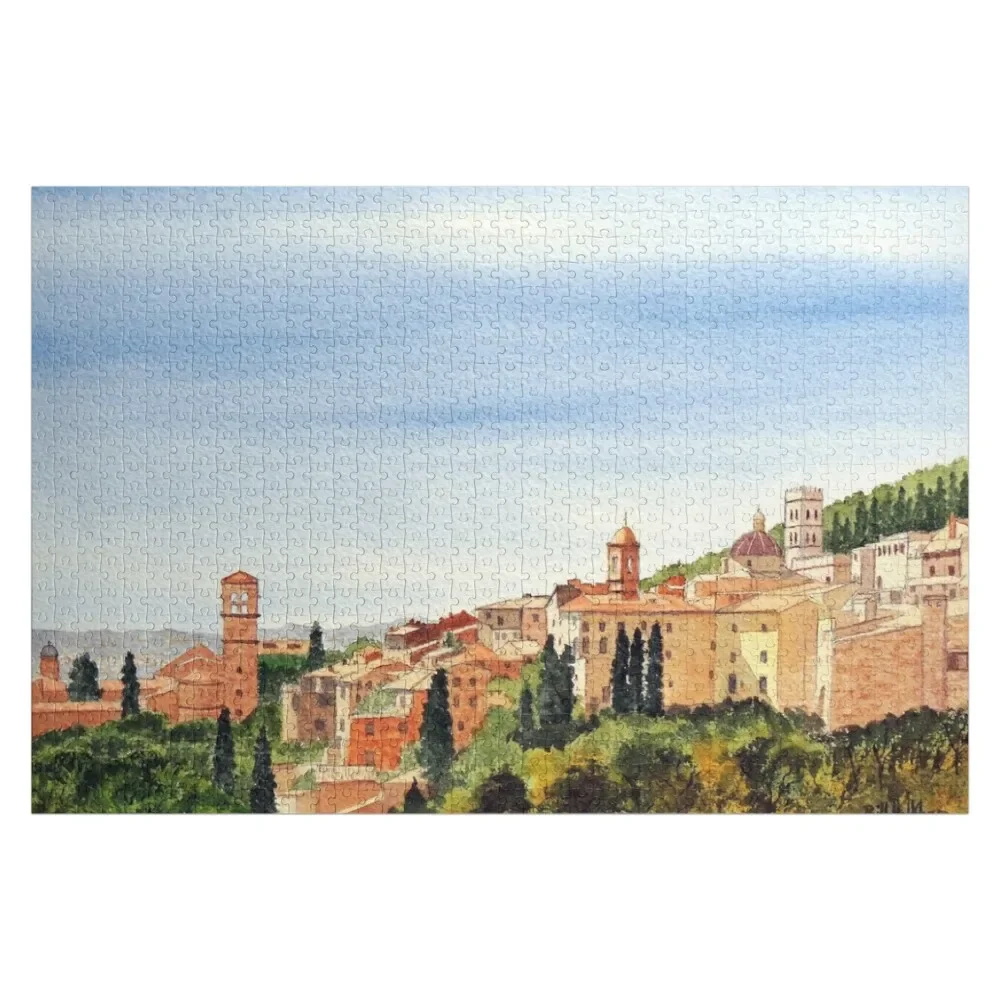 

Assisi Italy with Basilica Of San Francesco Jigsaw Puzzle Baby Wooden Personalized Gift Ideas Christmas Gifts Puzzle