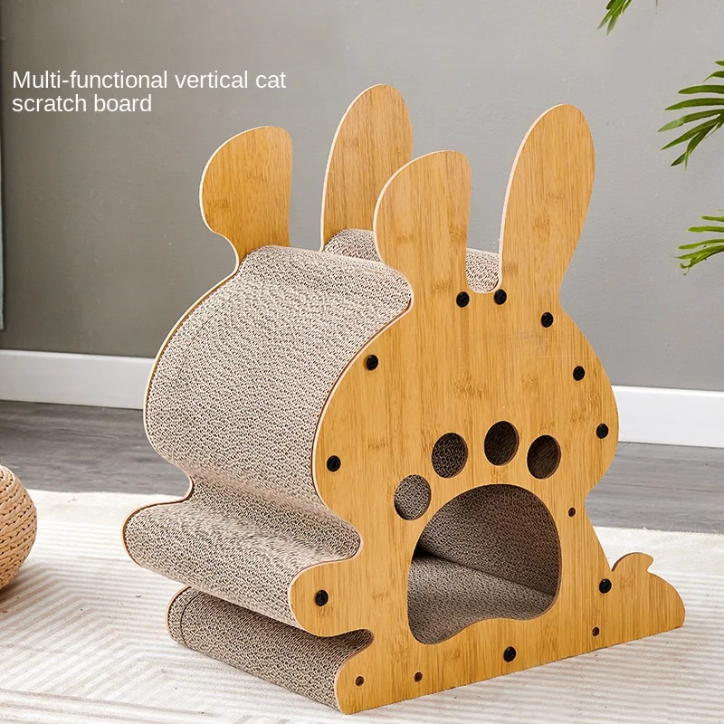 The cat scratching board and cat nest are integrated and wear-resistant, and the crumbs cannot be dropped.