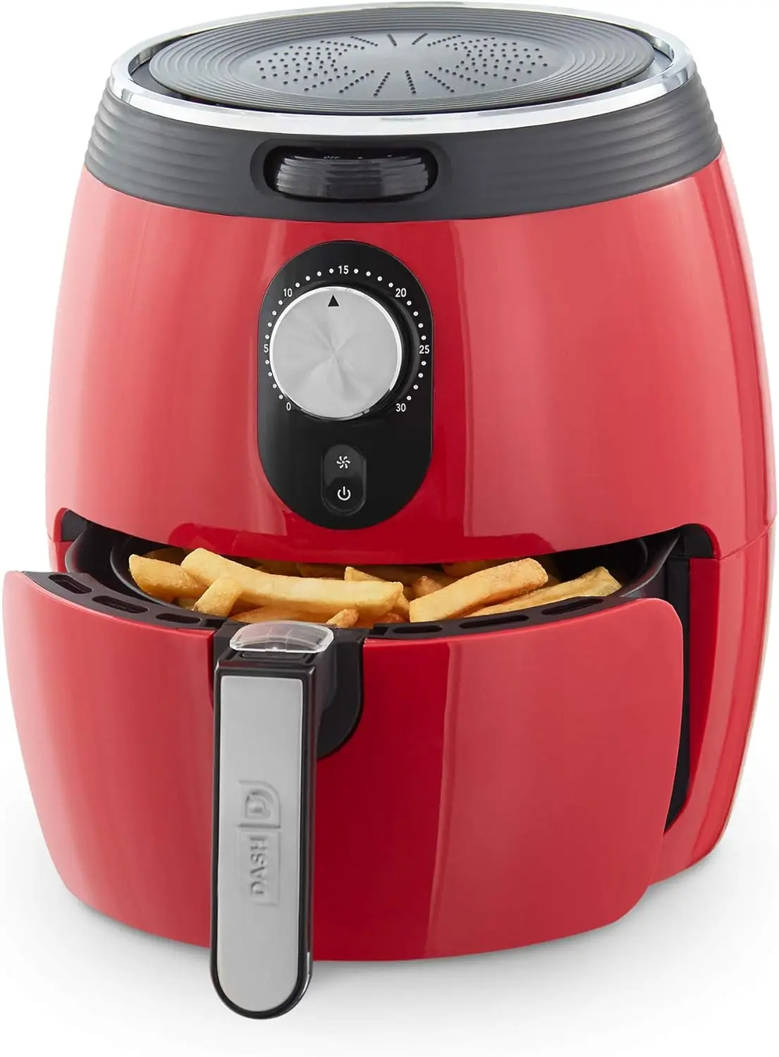 Compact 3-Quart Air Fryer with Air Crisp Technology, Adjustable Temperature Control & Auto Shut-Off, Nonstick Basket, Red