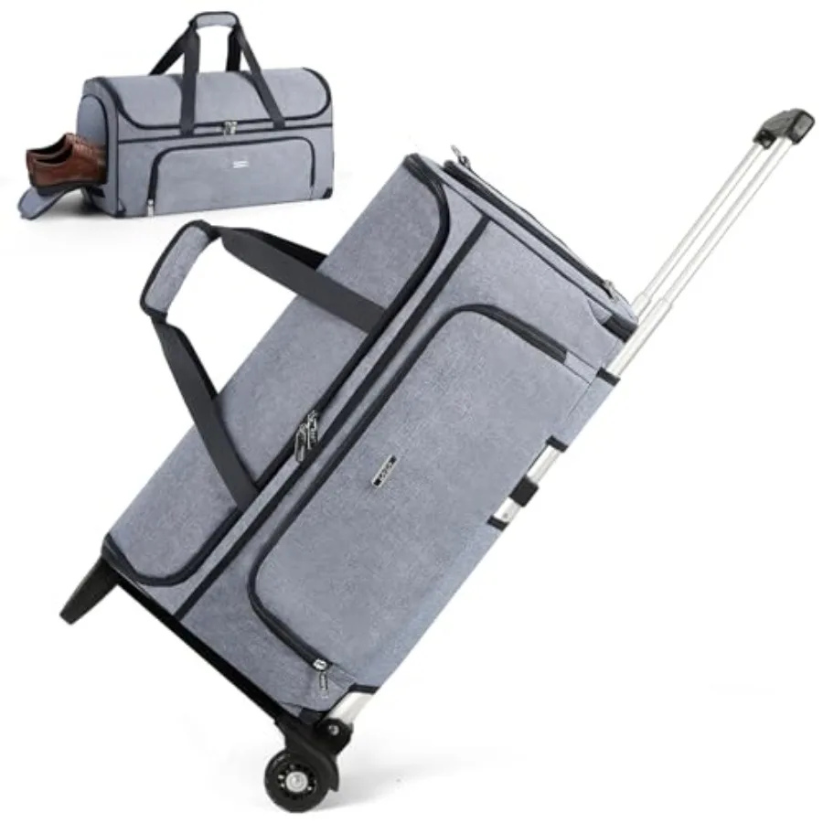 

Garment Bags with Wheels, Garment Convertible Weekender Bags, Large Garment Bags for Travel, Duffle Luggage Bag Garment Bag Gre