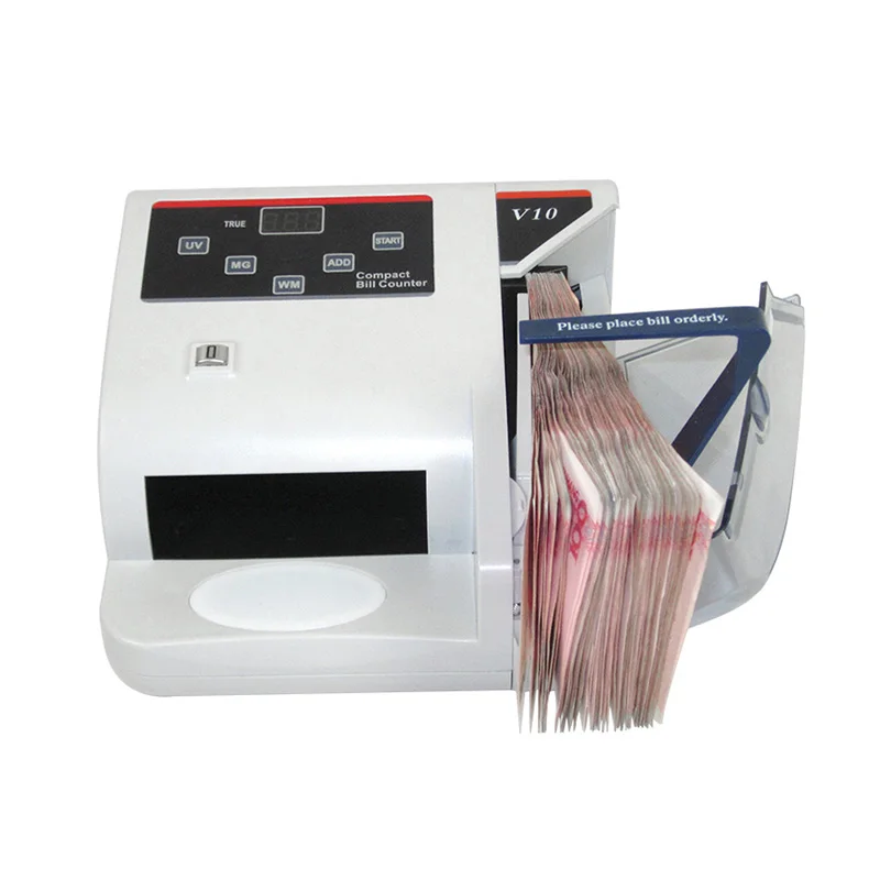 Pratico contatore di note Rilevatore di note finte V10 Macchina per il conteggio dei soldi portatile Rilevamento di note bancarie finte Contatore di denaro