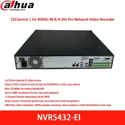 Dahua NVR 4K NVR5416-EI 16CH NVR5432-EI 32CH NVR5464-EI 64CH videoregistratore di rete AI NVR senza porta POE