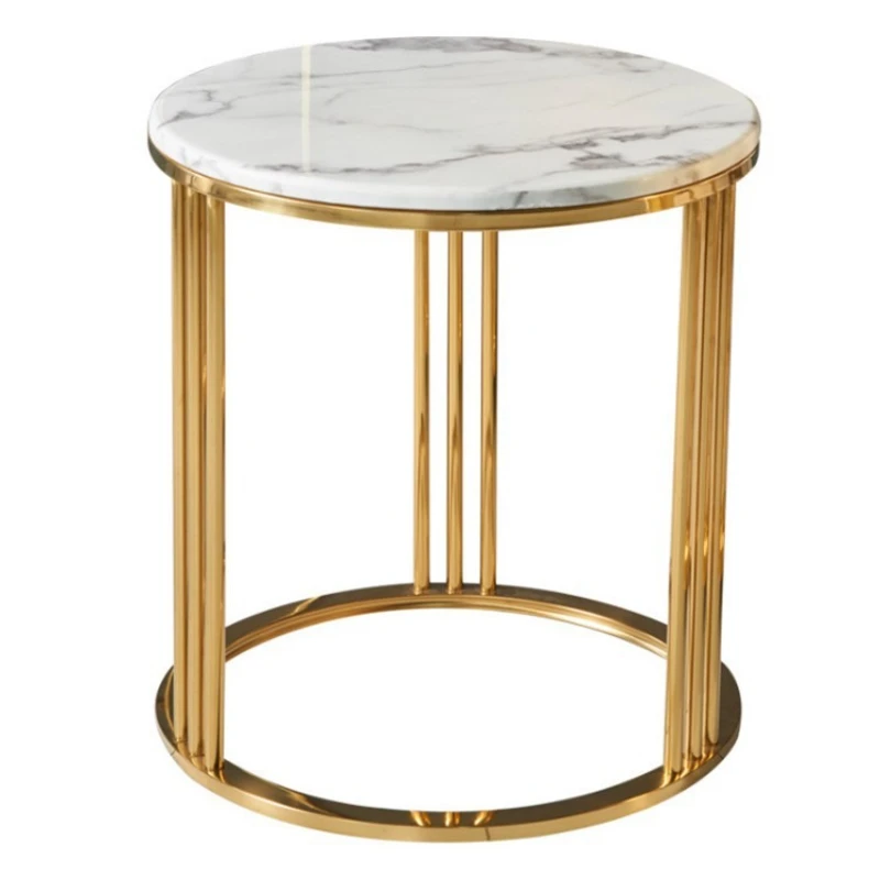 

Modern and simple, stainless steel small round table furniture side cabinet corner