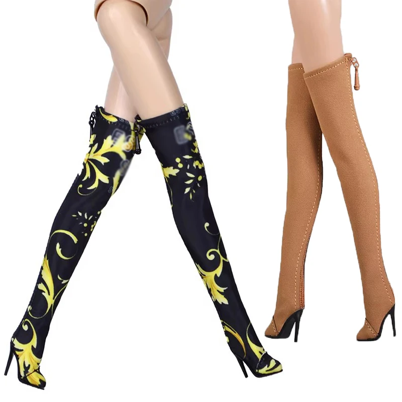 

30cm Supermodel Doll Knee-high Boots Fashion Royalty Luxury 1/6 Doll Shoes For 12-inch FR2 FR6.0 Nu.face Doll Boots Accessories