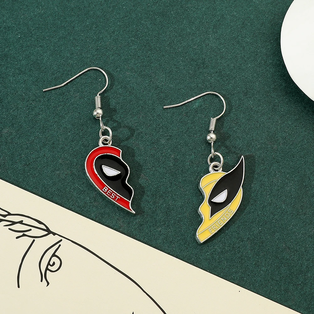 

Disney Movie Deadpool Wolverine Best Friends Pendant Cool Marvel Superhero Avengers Stud Pendant Accessories Fans Friend Gifts