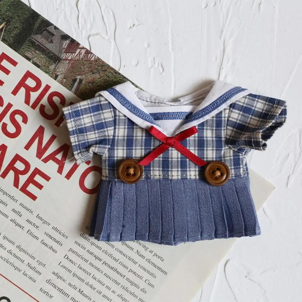 Mini Bow Bow Doll Clothes Plaid Cute Doll Dress Exquisite Cotton Mini Doll Skirt Play