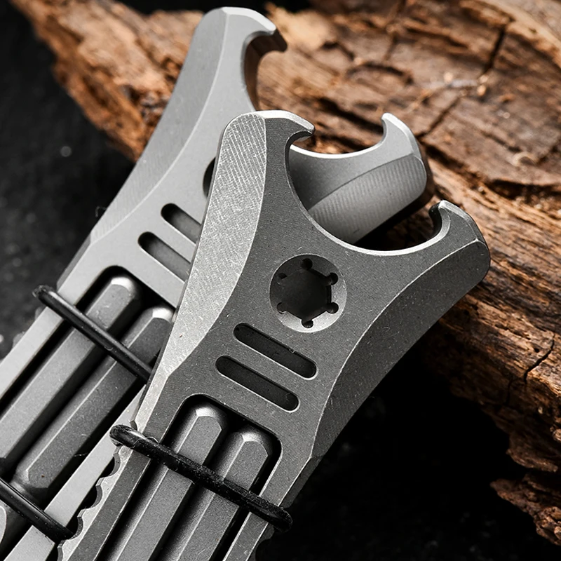 Outdoor EDC Mini TC4 Titanium Alloy Multi-function Sliding Rod Multi Screw Sliding Rod Bottle Opener Portable Gadget Tools
