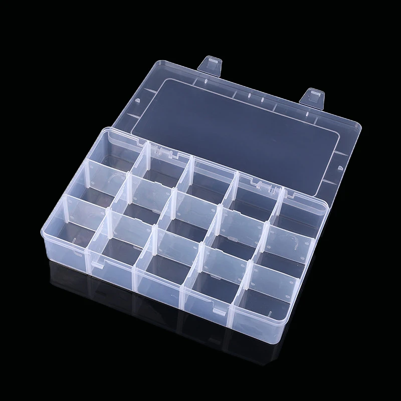 15 Grids Oversize Storage Box Container Plastic Box Adjustable Compartment Jewelry Earring Bead Screw Holder Case Display Case