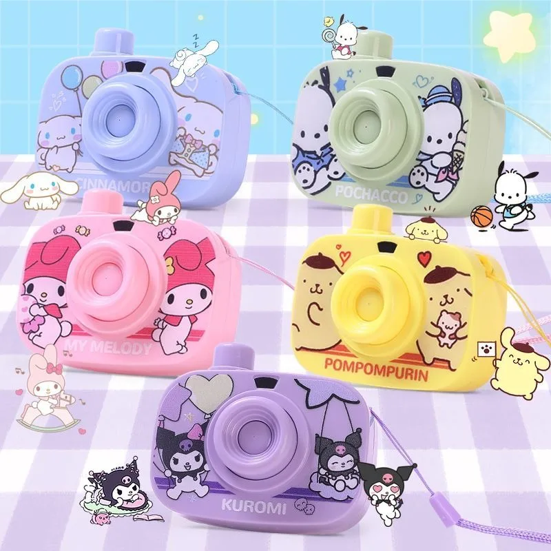 

Summer Sanrio Cinnamoroll PomPomPurin Anime Kawaii Camera Water Spray Toys Cute Cartoon Pochacco Children Doll Birthday Gifts