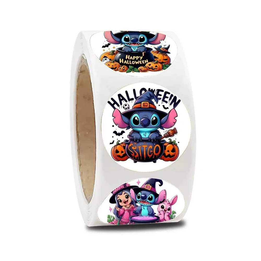 500 szt. Urocze, zabawne naklejki Disneya z kreskówek, horrorowe, halloweenowe, z Stitchem, rolka naklejek na laptopa, telefon, pamiętnik, naklejki z nagrodami, naklejki dekoracyjne.