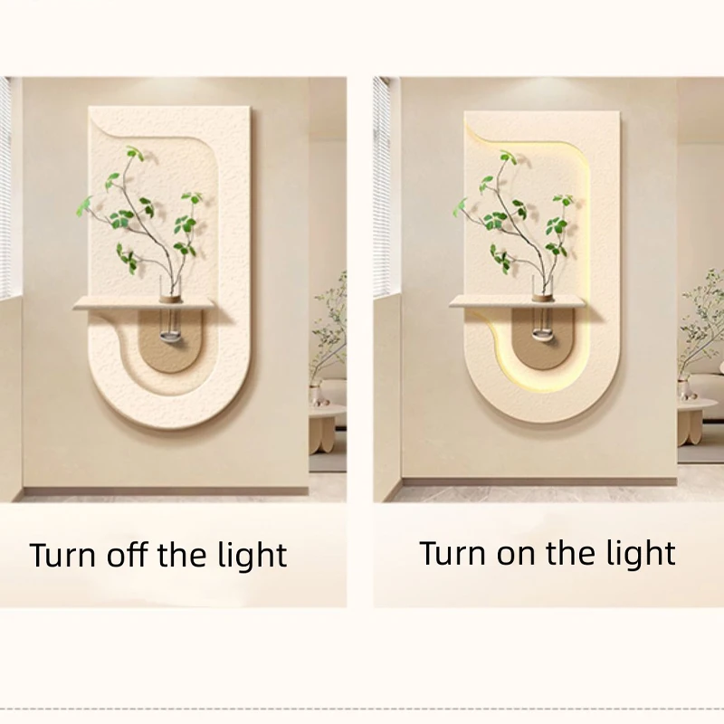 Entrance decoration porch green plant ornaments entrance corridor LED wall lamp painting high-end living room mural lamp