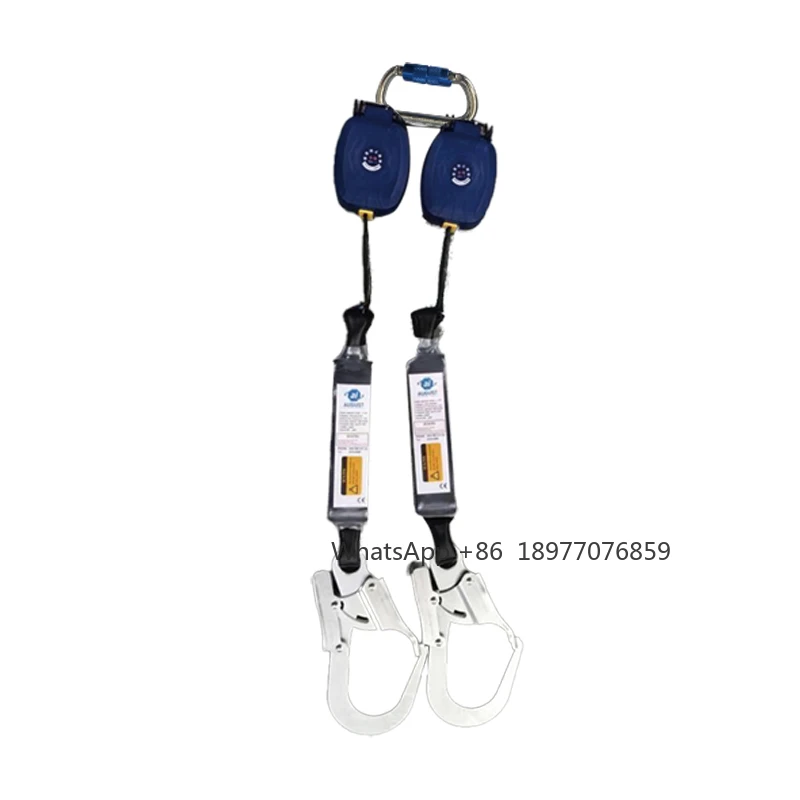 

Портативный рабочий выдвижной ремешок, ограничитель падения, двойной крючок, самовытягивающийся ограничитель падения