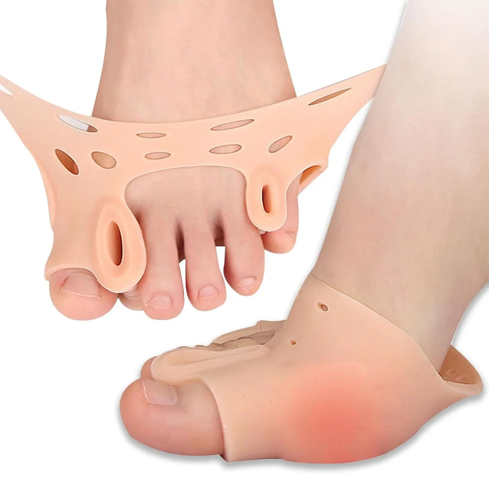 

Silicone Toe Separators- Toe Separator for Women, Hallux Valgus Relief - Toe Straightener & Spacer for Women & Men