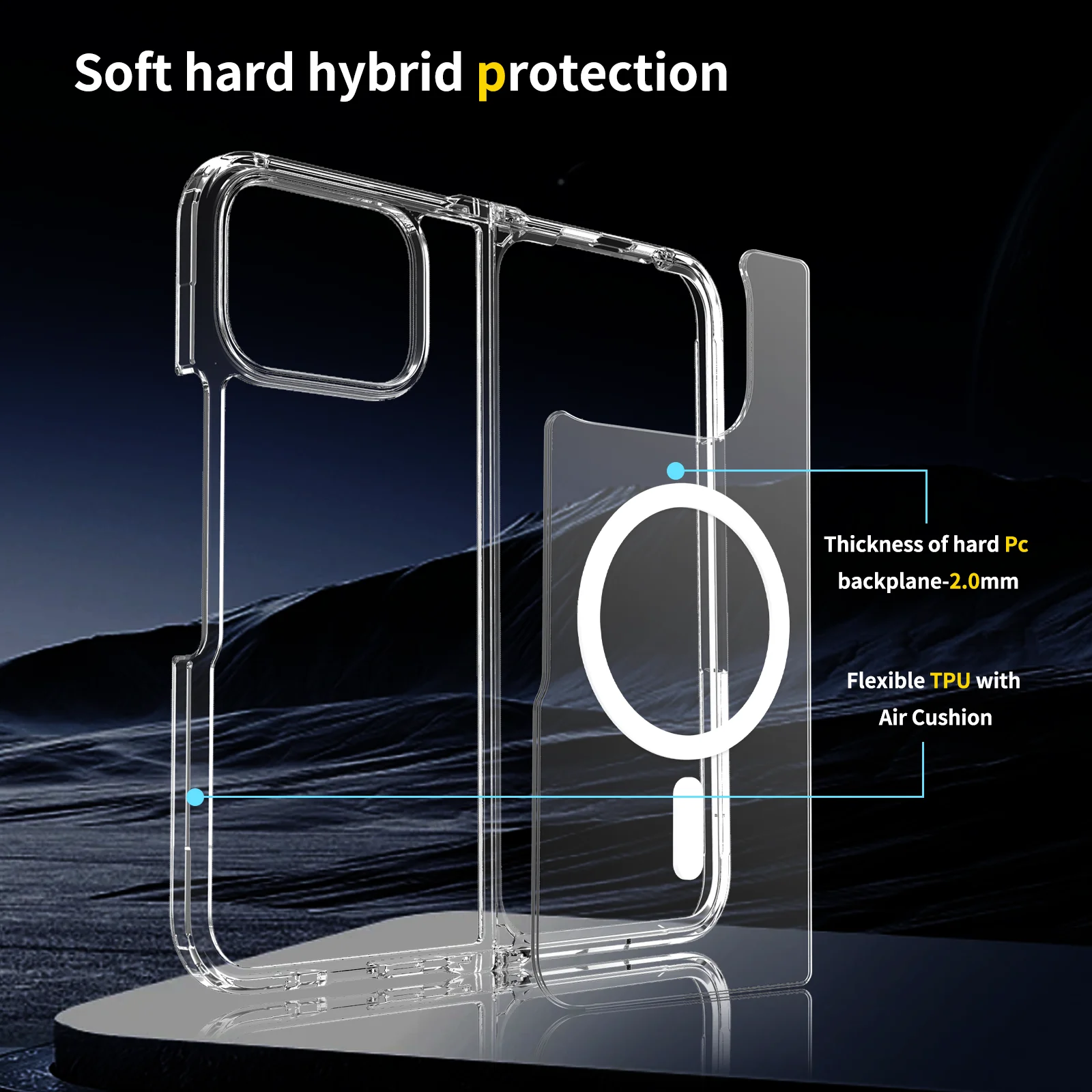 Przezroczyste etui na telefon Pixel 10 Pro Fold, kompatybilne z MagSafe, z ochroną przed upadkiem, do Google Pixel 10 Pro Fold — zdjęcie produktu 4