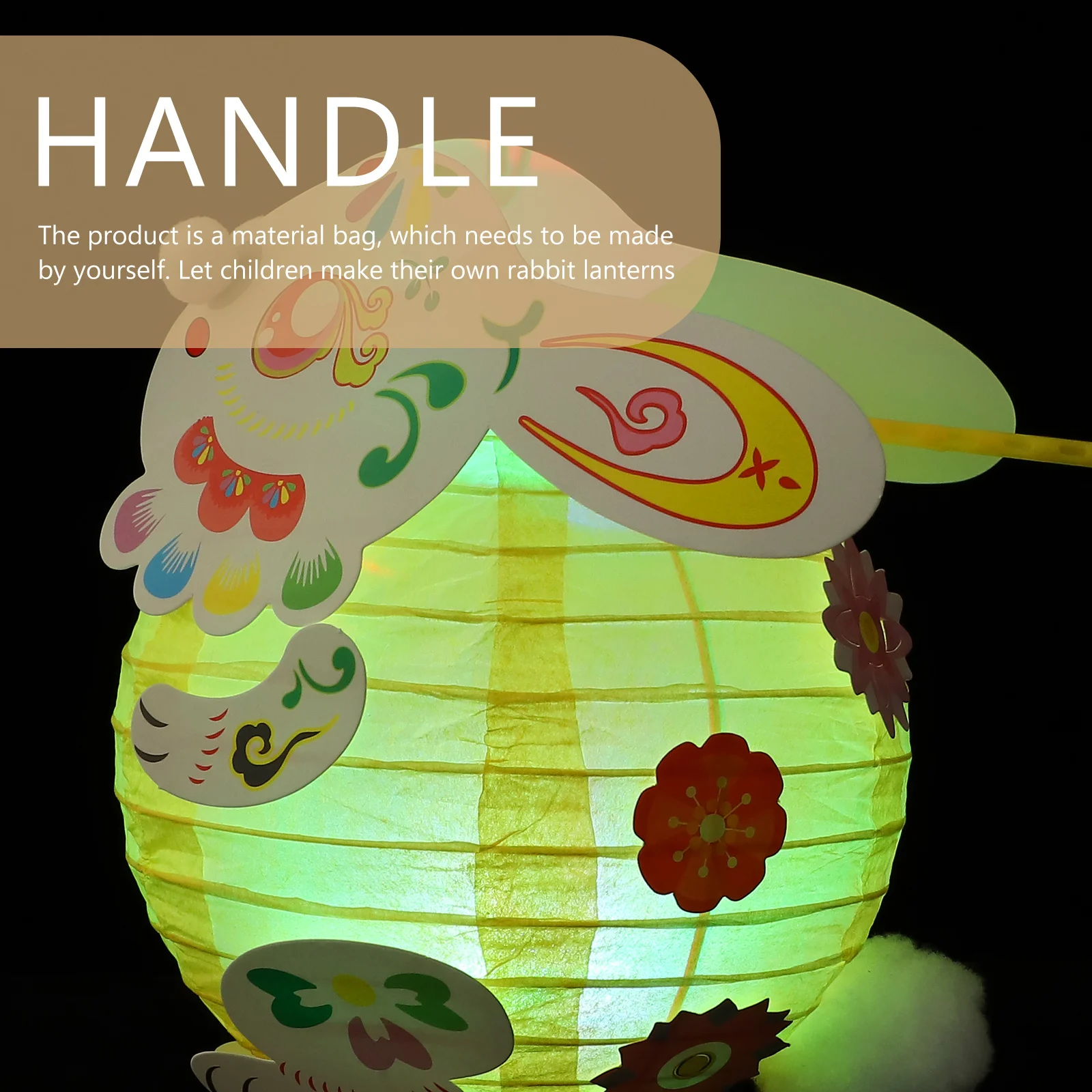 

2Sets Cartoon Rabbit Lantern DIY Kit Festival Handheld Lanterns Crafts Party Decoration Crafts Ages 1-3