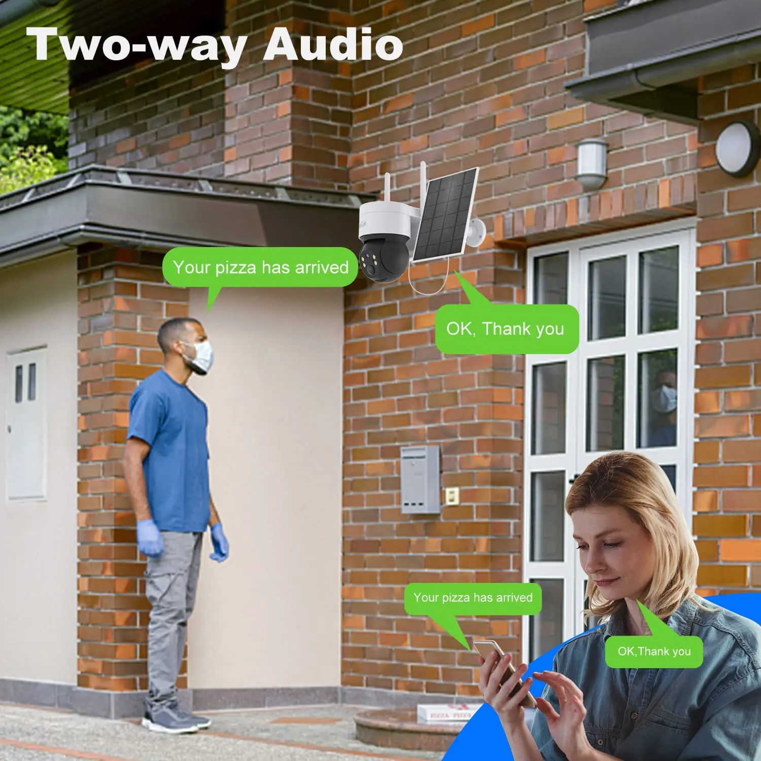 Solar Camera WiFi Outdoor 4MP HD Wireless Security CCTV Waterproof Night Vision Pan/Tilt  Surveillance Camera with Solar Panel