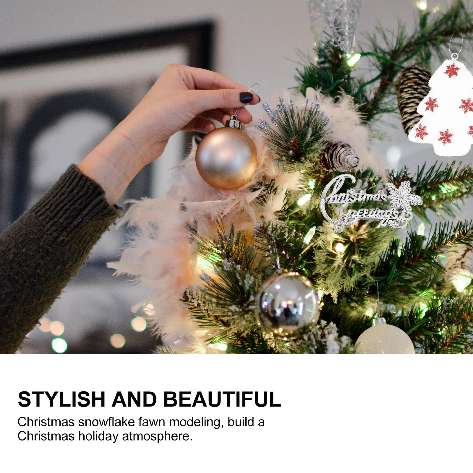 

30Pcs Christmas English Letter Plates Xmas Tree Decorative Tags Festive Holiday Ornaments Party Decoration Supplies