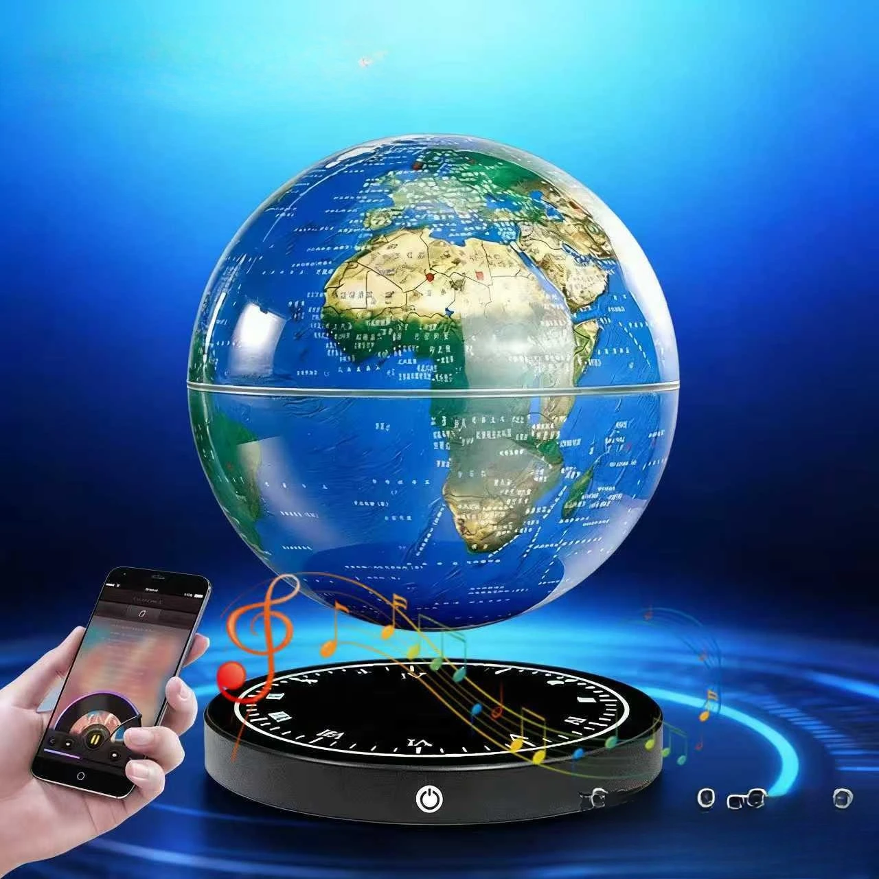 

Светящийся глобус с Bluetooth-колонкой, глобус с магнитной левитацией, офисный декор, обучающий ночник