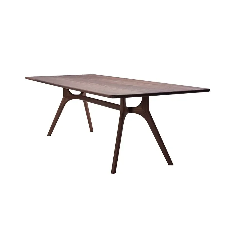 Nordic log table home small rectangular simple solid wood long table desk worktable negotiation