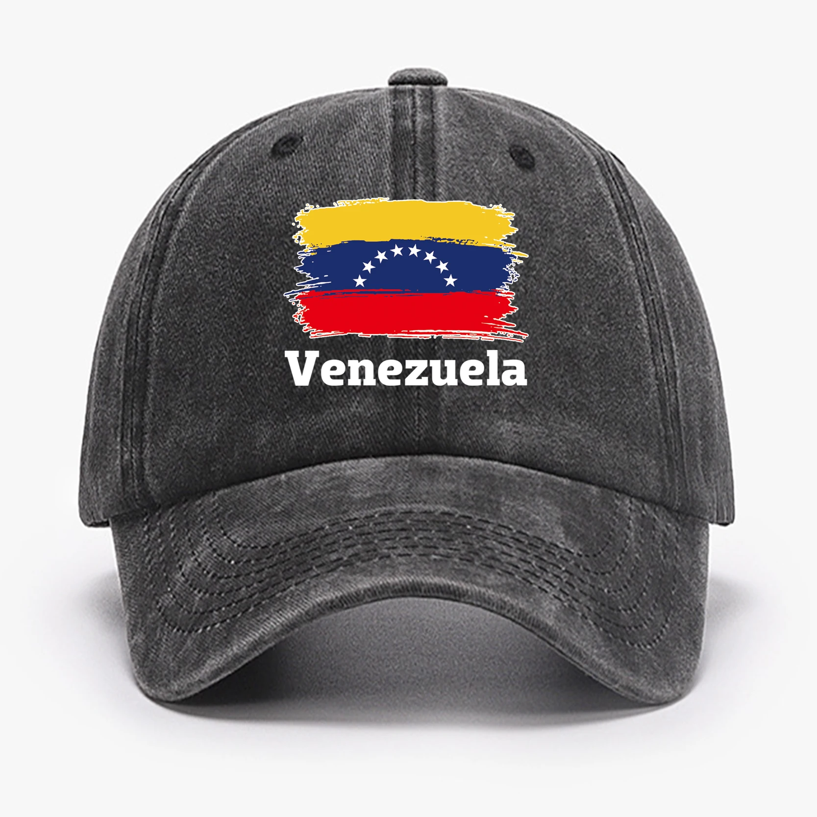 Venezuela Flag Print Baseball Caps Hat Curved Brim Golf Unisex Fit Washed Cotton Baseball Caps For One Size Fits All Outdoor Hat