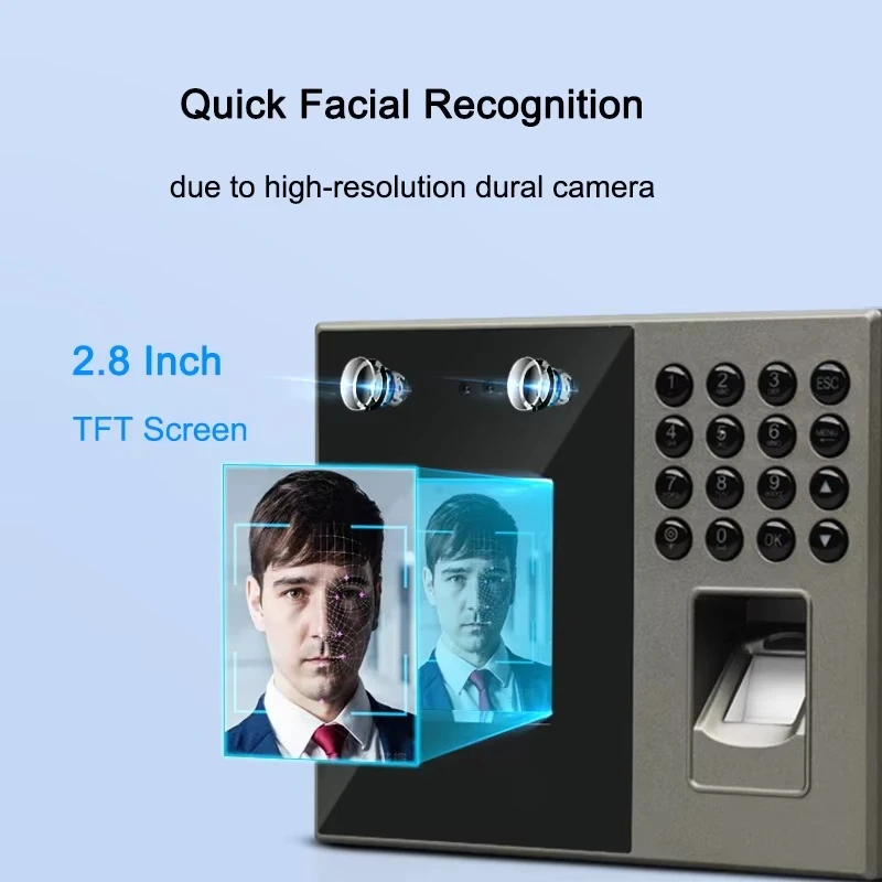 Pointeuse Biometrique Face Fingerprint Recognition Scanner Time Devices Biome Software Free Attendance Detector for Employees