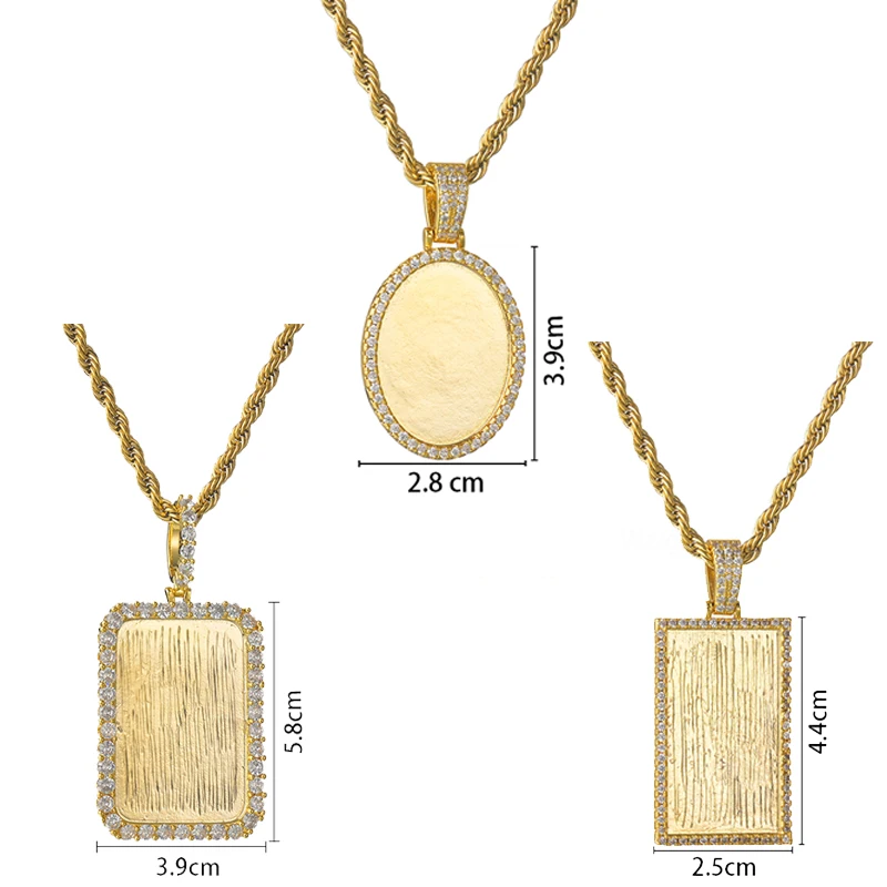 Black Myth Wukong Personalized Customize Photo Square Oval With Zircon Pendant Necklace Rope Chain Jewelry Women Girl Gift