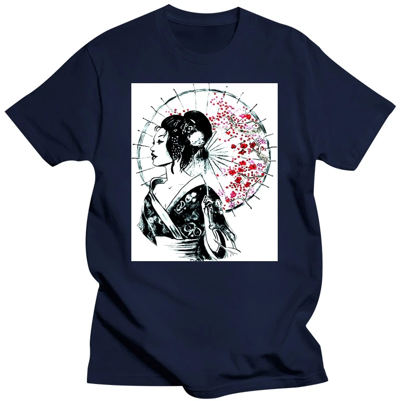 Women'S Tee T Shirt T Shirt Donna Happiness Moda Giappone Geisha T Shirts Short Sleeve Lady Top Shirts 033315