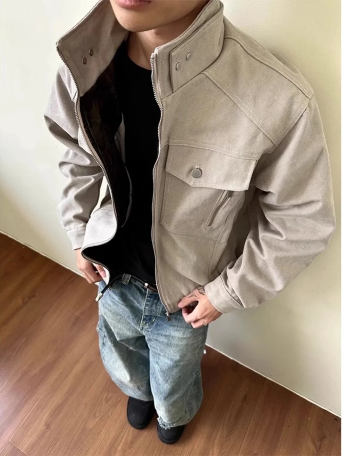 

Весенняя куртка Cleanfit Loose Pilot Jaet Snake Limitation ington, верхняя одежда, свободный крой, теплая, для подростков, модная, из полиэстера...