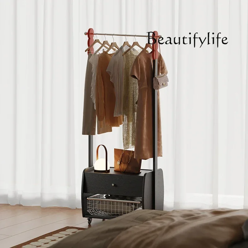 F Bedroom Mobile Coat Rack With Wheel Hanger Multi-functional Entrance Storage Floor Hanging Clothes Storage
