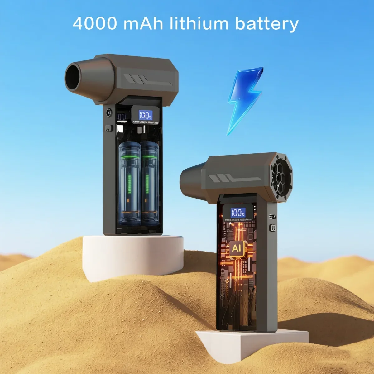 Powerful Air Blower 110000Rpm 4 Gear Adjustable Turbo Jet Blower With Led Light Battery Display Cordless Compressed Air Duster