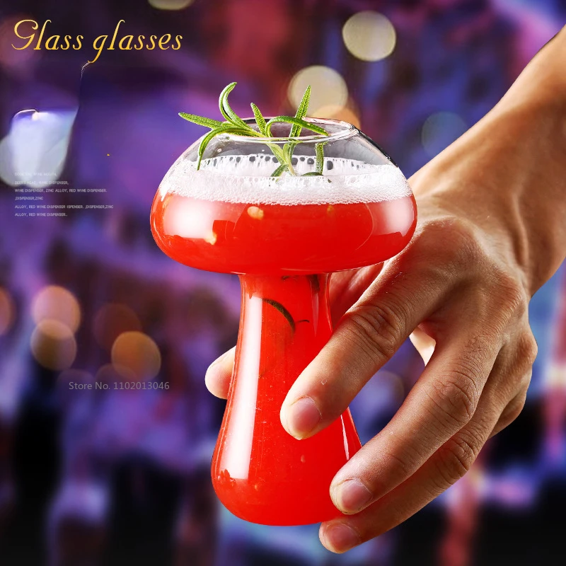 1/2/4/5PC Mushroom Cocktail Glass Cup without Straw For drinks Beer Creative Clear Wine Glasses Coffee Cups Drinkware Bar Tool