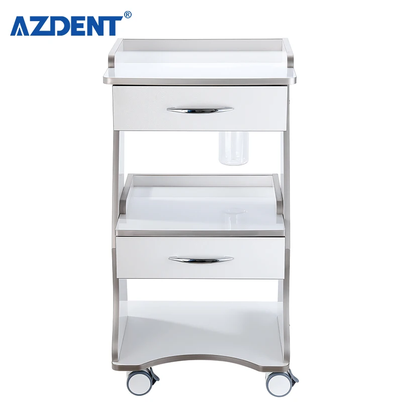 Top Quality Mobile Metal Built-in Socket Tool Cart / De ntal Trolley With Auto-water Bottle Supply System