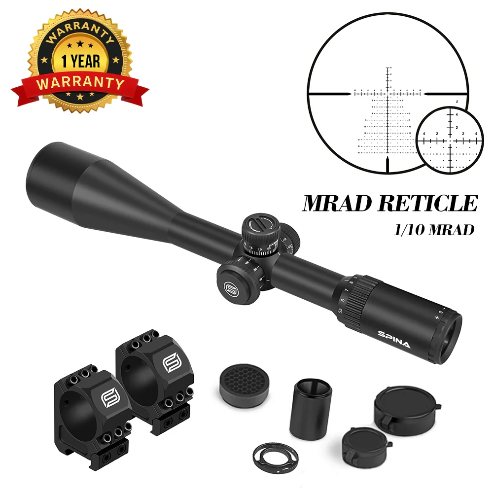 SPINA OPTICS HD WolfChase 5.5-22X56 FFP Taktisches Jagdzielfernrohr 10-300m mit Seitenparallaxe und Turretsperre, geeignet für PCP/Carbine/AR .308 6