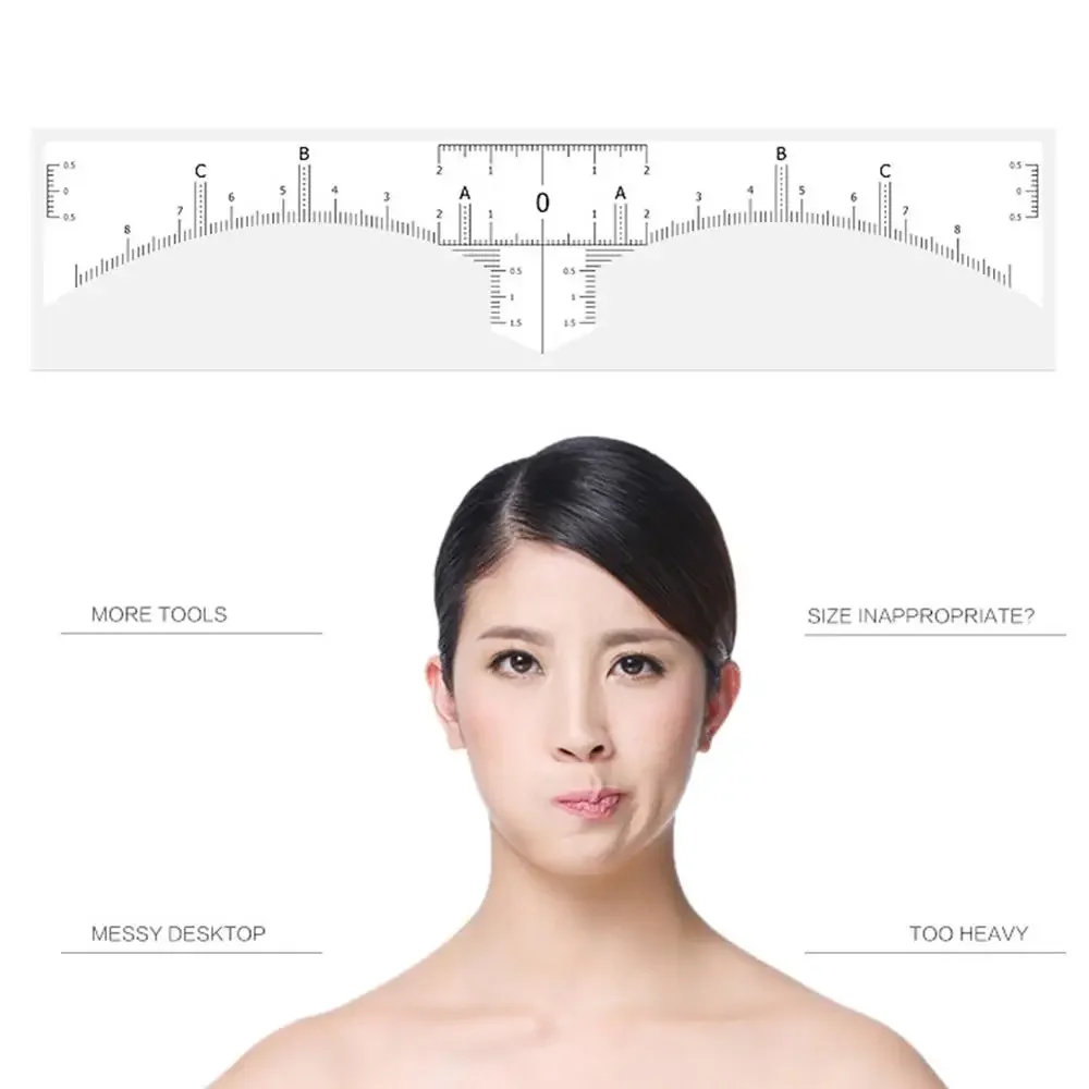 ทิ้ง 50 ชิ้น/ล็อตไม้บรรทัดคิ้วสติกเกอร์กาว Microblading ท่องเที่ยวเครื่องมือแต่งหน้าถาวร