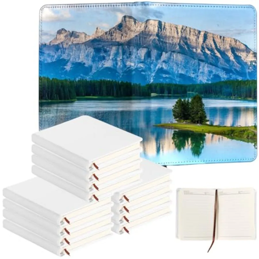 

12 Pcs Sublimation Notebook Blank Journal A6 100 Pages - Hardcover PU Notebooks for Note Taking Plan Making Diary Writing - Sch