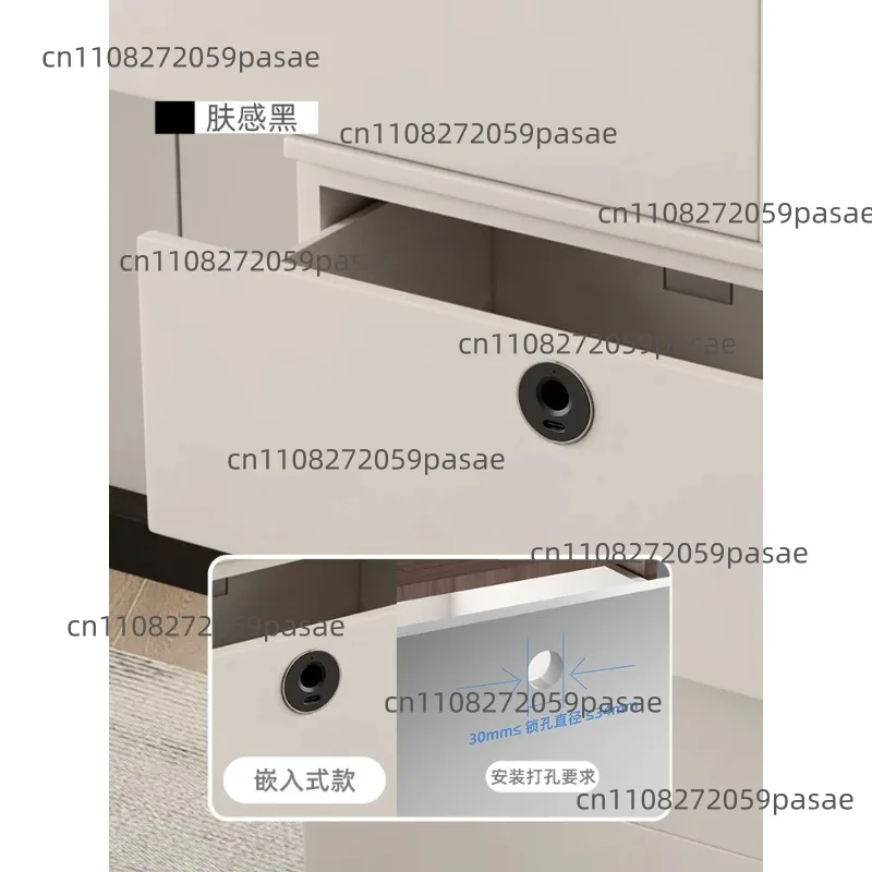 Concealed Round Fingerprint Lock Wardrobe Cabinet Drawer Embedded Mailbox Induction Lock Office Safe Cabinet Door Smart Lock