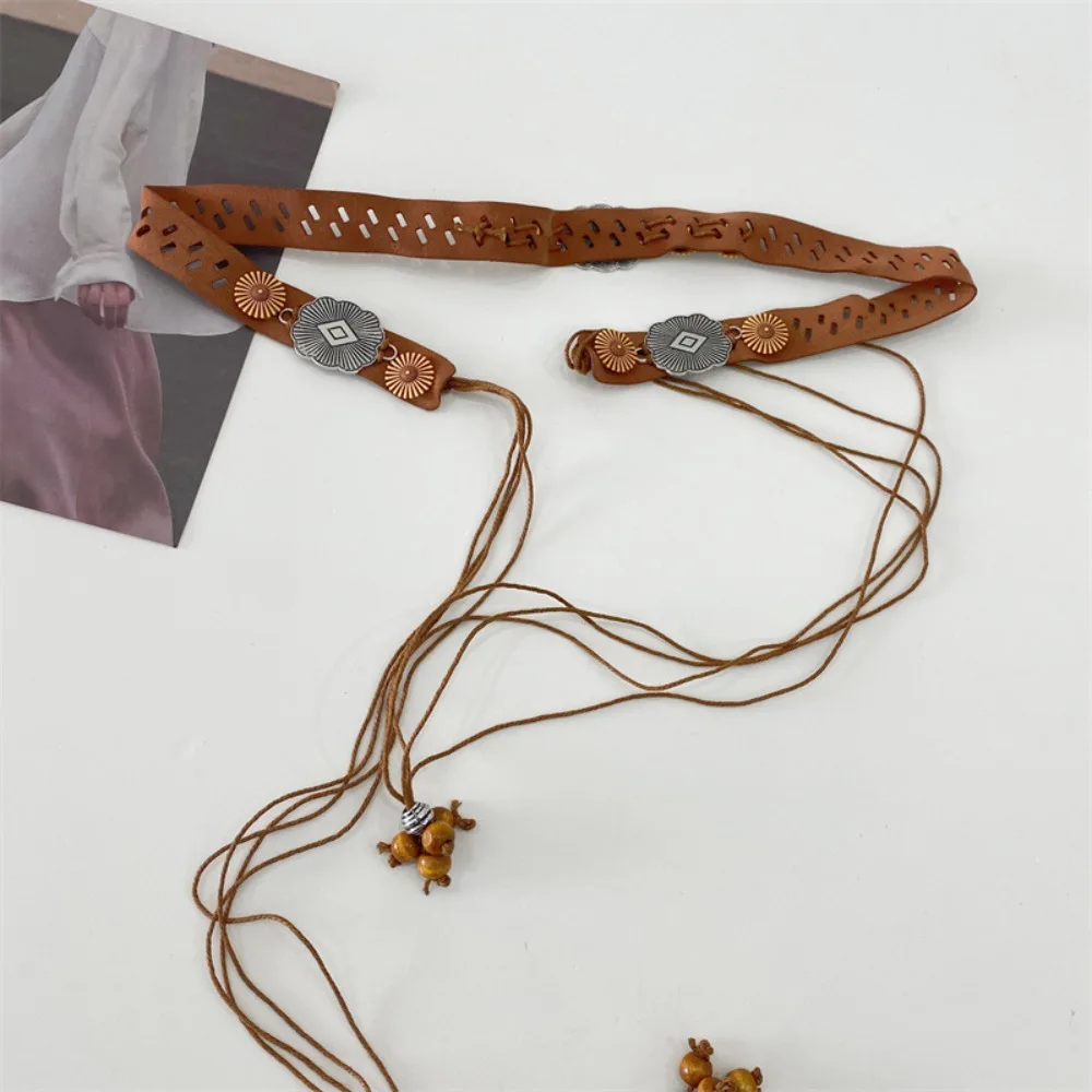 

Fashion Retro Ethnic Style Belt Flower Waistband Bohemian Style Waist Chain Western Denim Jeans Decor Women Woven Belt Versatile